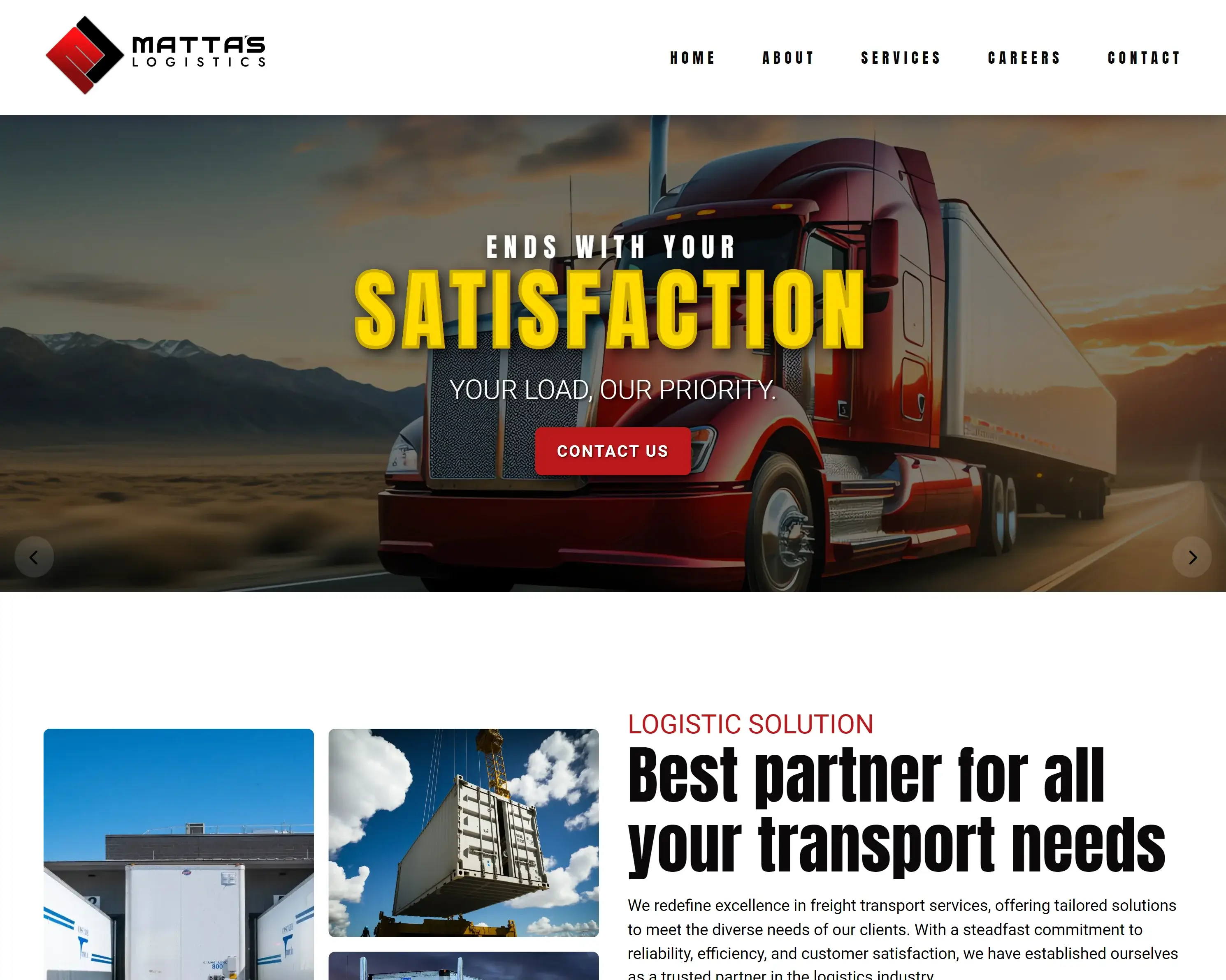 Mattas Logistics Website